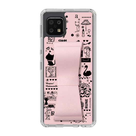 Slim Protection Case - STAND & RING RIBBON Sakura Pink［ Rune Naito - RUNE Girl Retro & Modern - Pink ］
