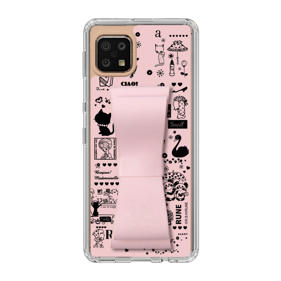 Slim Protection Case - STAND & RING RIBBON Sakura Pink［ Rune Naito - RUNE Girl Retro & Modern - Pink ］