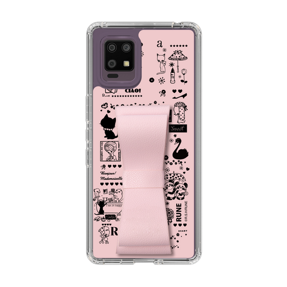 Slim Protection Case - STAND & RING RIBBON Sakura Pink［ Rune Naito - RUNE Girl Retro & Modern - Pink ］