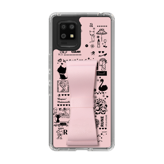 Slim Protection Case - STAND & RING RIBBON Sakura Pink［ Rune Naito - RUNE Girl Retro & Modern - Pink ］