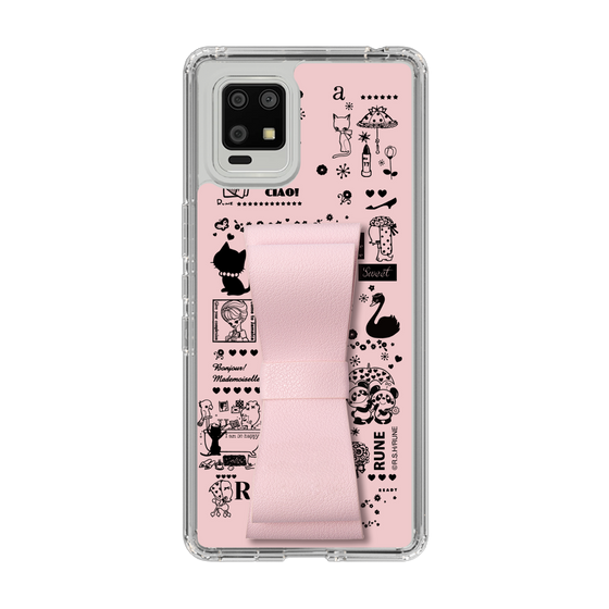 Slim Protection Case - STAND & RING RIBBON Sakura Pink［ Rune Naito - RUNE Girl Retro & Modern - Pink ］