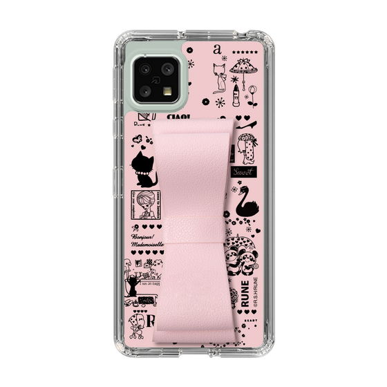 Slim Protection Case - STAND & RING RIBBON Sakura Pink［ Rune Naito - RUNE Girl Retro & Modern - Pink ］