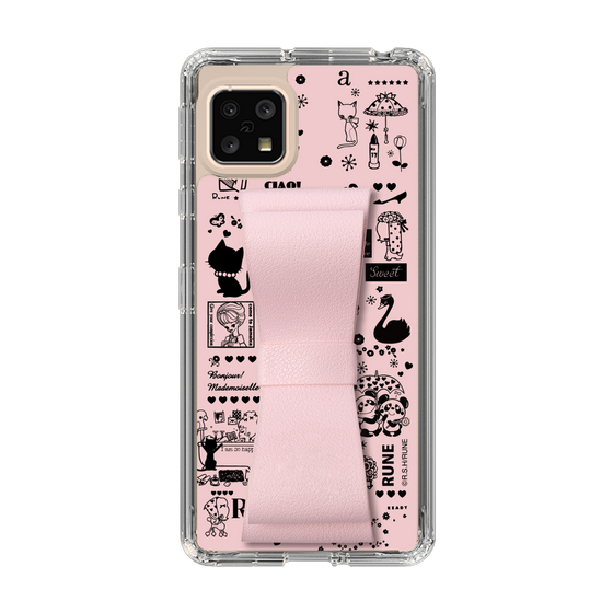Slim Protection Case - STAND & RING RIBBON Sakura Pink［ Rune Naito - RUNE Girl Retro & Modern - Pink ］