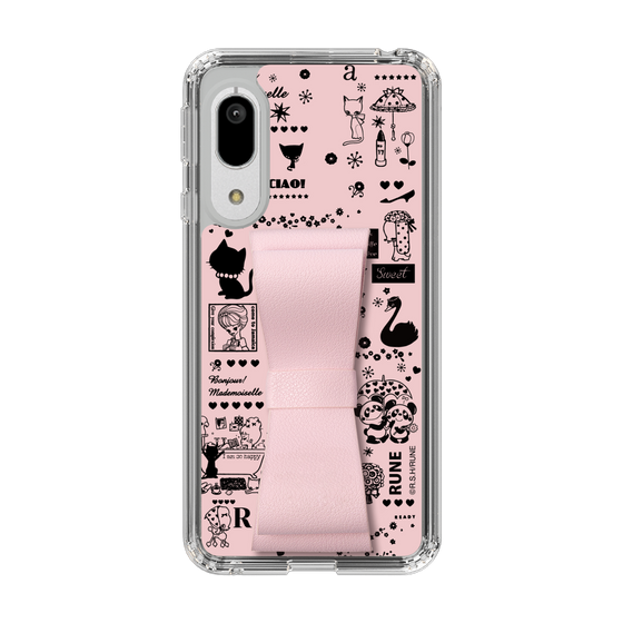 Slim Protection Case - STAND & RING RIBBON Sakura Pink［ Rune Naito - RUNE Girl Retro & Modern - Pink ］