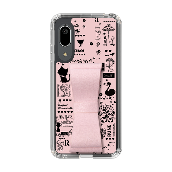 Slim Protection Case - STAND & RING RIBBON Sakura Pink［ Rune Naito - RUNE Girl Retro & Modern - Pink ］