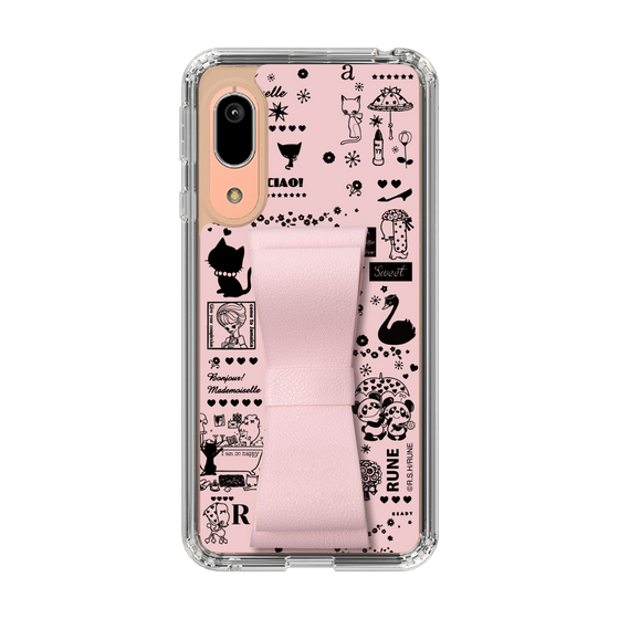 Slim Protection Case - STAND & RING RIBBON Sakura Pink［ Rune Naito - RUNE Girl Retro & Modern - Pink ］