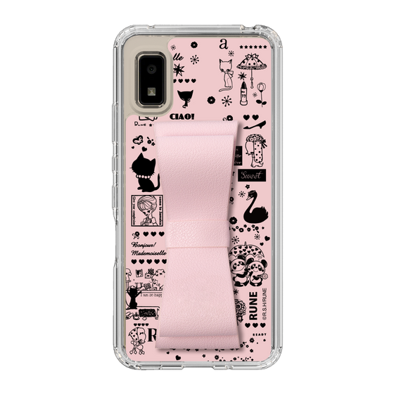 Slim Protection Case - STAND & RING RIBBON Sakura Pink［ Rune Naito - RUNE Girl Retro & Modern - Pink ］