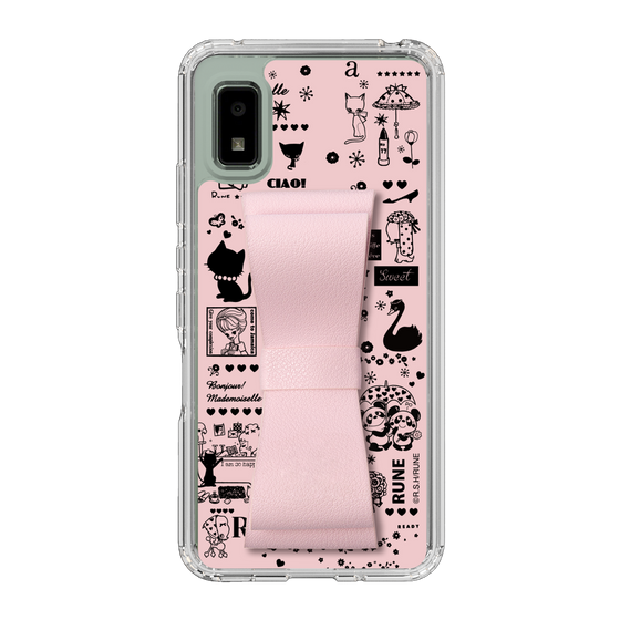 Slim Protection Case - STAND & RING RIBBON Sakura Pink［ Rune Naito - RUNE Girl Retro & Modern - Pink ］