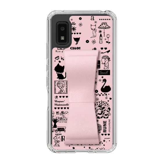 Slim Protection Case - STAND & RING RIBBON Sakura Pink［ Rune Naito - RUNE Girl Retro & Modern - Pink ］