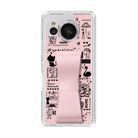 Slim Protection Case - STAND & RING RIBBON Sakura Pink［ Rune Naito - RUNE Girl Retro & Modern - Pink ］