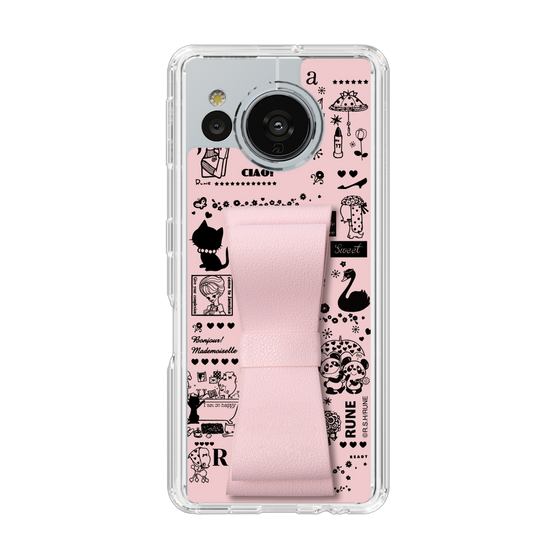 Slim Protection Case - STAND & RING RIBBON Sakura Pink［ Rune Naito - RUNE Girl Retro & Modern - Pink ］