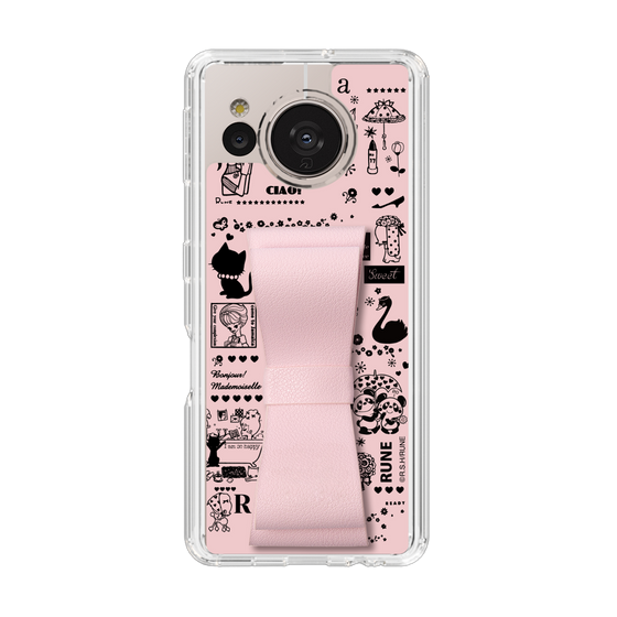 Slim Protection Case - STAND & RING RIBBON Sakura Pink［ Rune Naito - RUNE Girl Retro & Modern - Pink ］