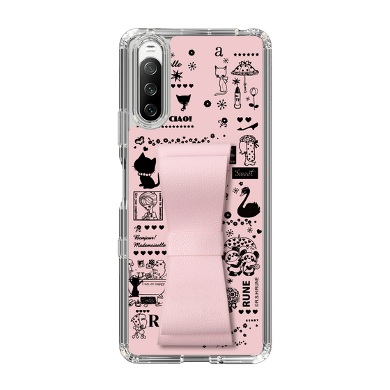 Slim Protection Case - STAND & RING RIBBON Sakura Pink［ Rune Naito - RUNE Girl Retro & Modern - Pink ］