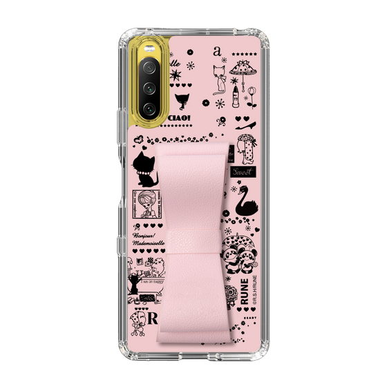Slim Protection Case - STAND & RING RIBBON Sakura Pink［ Rune Naito - RUNE Girl Retro & Modern - Pink ］