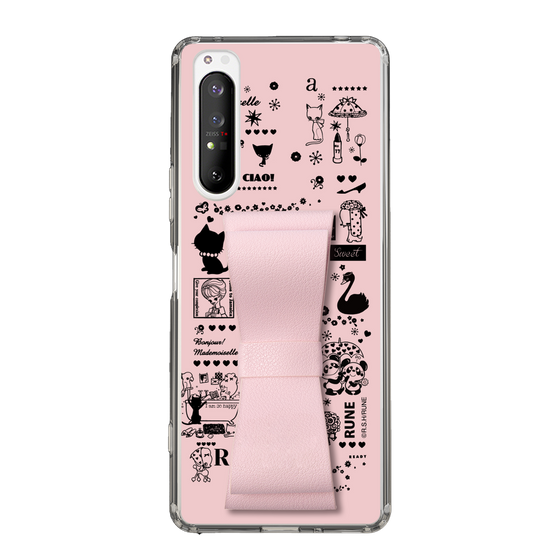 Slim Protection Case - STAND & RING RIBBON Sakura Pink［ Rune Naito - RUNE Girl Retro & Modern - Pink ］