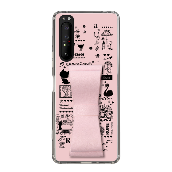 Slim Protection Case - STAND & RING RIBBON Sakura Pink［ Rune Naito - RUNE Girl Retro & Modern - Pink ］