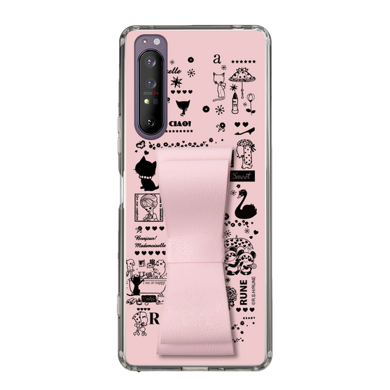Slim Protection Case - STAND & RING RIBBON Sakura Pink［ Rune Naito - RUNE Girl Retro & Modern - Pink ］