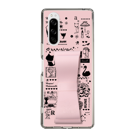 Slim Protection Case - STAND & RING RIBBON Sakura Pink［ Rune Naito - RUNE Girl Retro & Modern - Pink ］