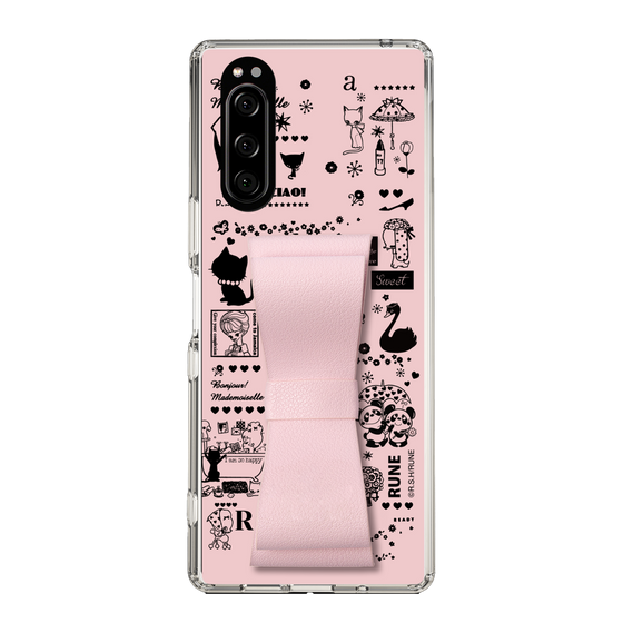 Slim Protection Case - STAND & RING RIBBON Sakura Pink［ Rune Naito - RUNE Girl Retro & Modern - Pink ］