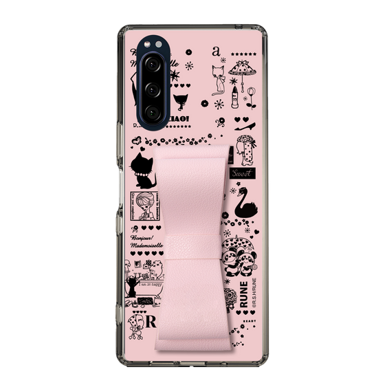 Slim Protection Case - STAND & RING RIBBON Sakura Pink［ Rune Naito - RUNE Girl Retro & Modern - Pink ］