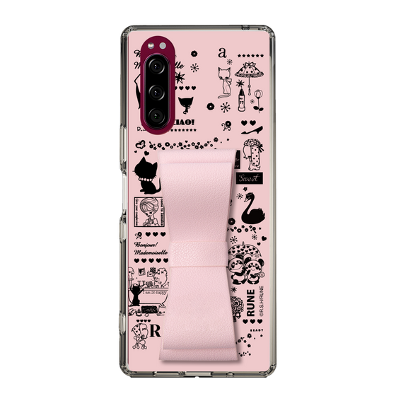 Slim Protection Case - STAND & RING RIBBON Sakura Pink［ Rune Naito - RUNE Girl Retro & Modern - Pink ］