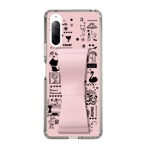 Slim Protection Case - STAND & RING RIBBON Sakura Pink［ Rune Naito - RUNE Girl Retro & Modern - Pink ］