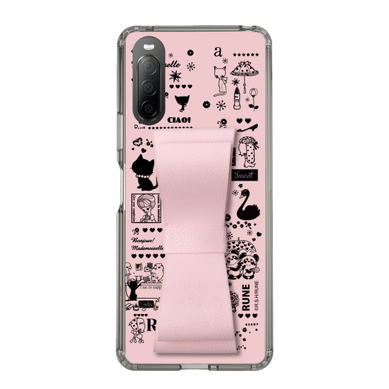 Slim Protection Case - STAND & RING RIBBON Sakura Pink［ Rune Naito - RUNE Girl Retro & Modern - Pink ］