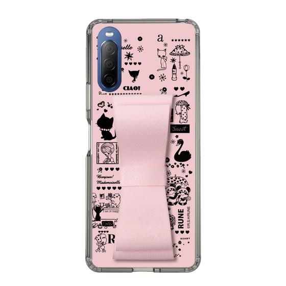 Slim Protection Case - STAND & RING RIBBON Sakura Pink［ Rune Naito - RUNE Girl Retro & Modern - Pink ］