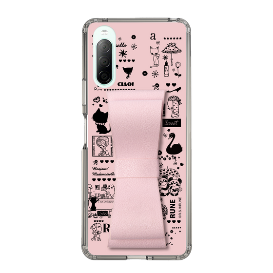 Slim Protection Case - STAND & RING RIBBON Sakura Pink［ Rune Naito - RUNE Girl Retro & Modern - Pink ］