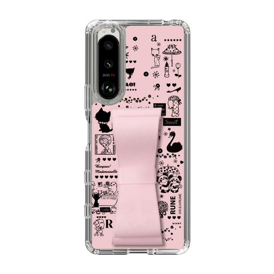 Slim Protection Case - STAND & RING RIBBON Sakura Pink［ Rune Naito - RUNE Girl Retro & Modern - Pink ］