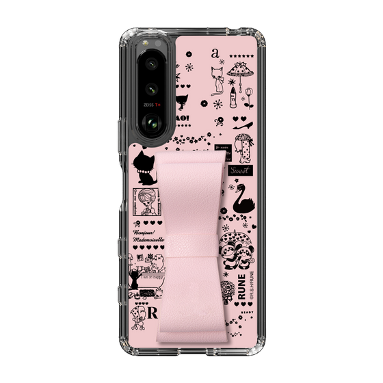 Slim Protection Case - STAND & RING RIBBON Sakura Pink［ Rune Naito - RUNE Girl Retro & Modern - Pink ］