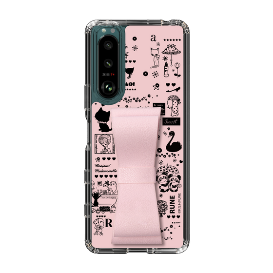 Slim Protection Case - STAND & RING RIBBON Sakura Pink［ Rune Naito - RUNE Girl Retro & Modern - Pink ］