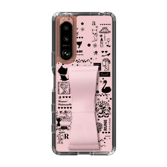 Slim Protection Case - STAND & RING RIBBON Sakura Pink［ Rune Naito - RUNE Girl Retro & Modern - Pink ］