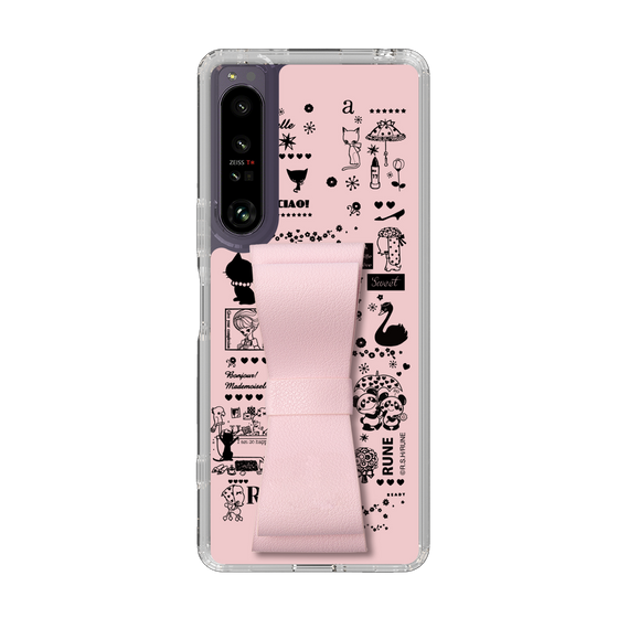Slim Protection Case - STAND & RING RIBBON Sakura Pink［ Rune Naito - RUNE Girl Retro & Modern - Pink ］