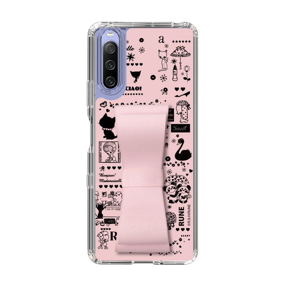 Slim Protection Case - STAND & RING RIBBON Sakura Pink［ Rune Naito - RUNE Girl Retro & Modern - Pink ］