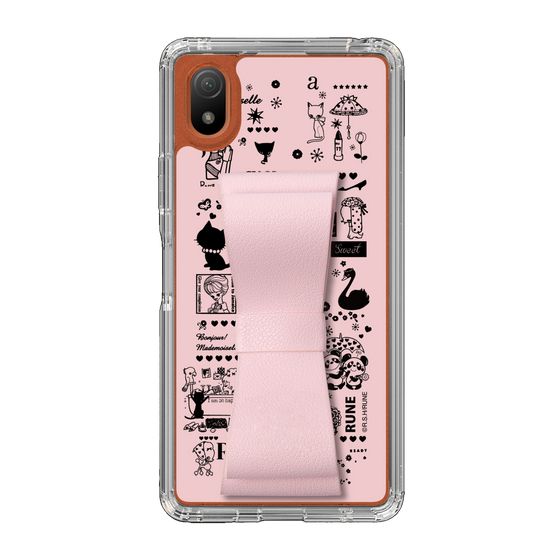 Slim Protection Case - STAND & RING RIBBON Sakura Pink［ Rune Naito - RUNE Girl Retro & Modern - Pink ］