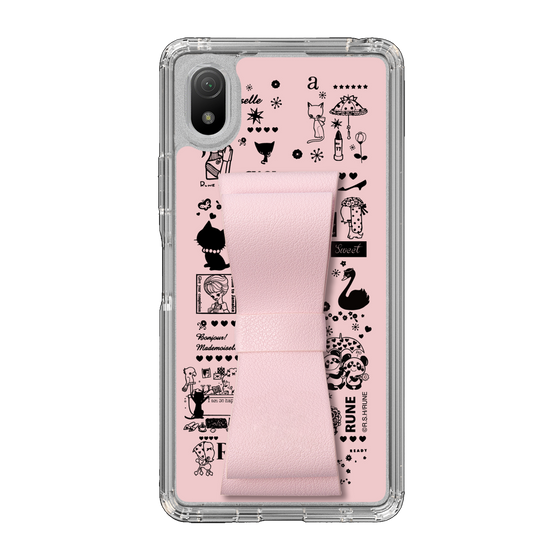 Slim Protection Case - STAND & RING RIBBON Sakura Pink［ Rune Naito - RUNE Girl Retro & Modern - Pink ］