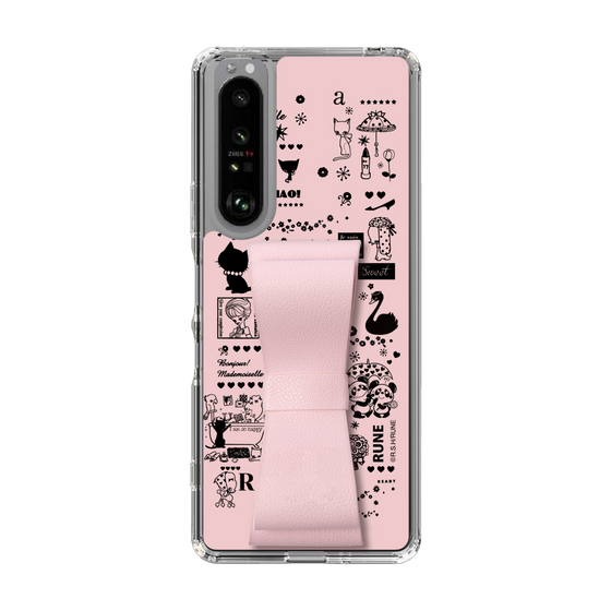 Slim Protection Case - STAND & RING RIBBON Sakura Pink［ Rune Naito - RUNE Girl Retro & Modern - Pink ］