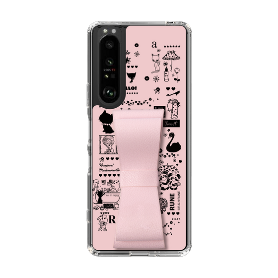 Slim Protection Case - STAND & RING RIBBON Sakura Pink［ Rune Naito - RUNE Girl Retro & Modern - Pink ］