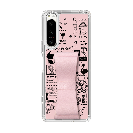 Slim Protection Case - STAND & RING RIBBON Sakura Pink［ Rune Naito - RUNE Girl Retro & Modern - Pink ］