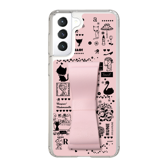 Slim Protection Case - STAND & RING RIBBON Sakura Pink［ Rune Naito - RUNE Girl Retro & Modern - Pink ］