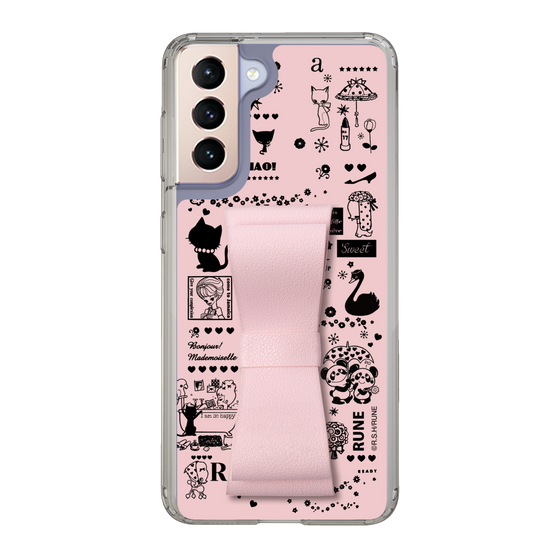 Slim Protection Case - STAND & RING RIBBON Sakura Pink［ Rune Naito - RUNE Girl Retro & Modern - Pink ］