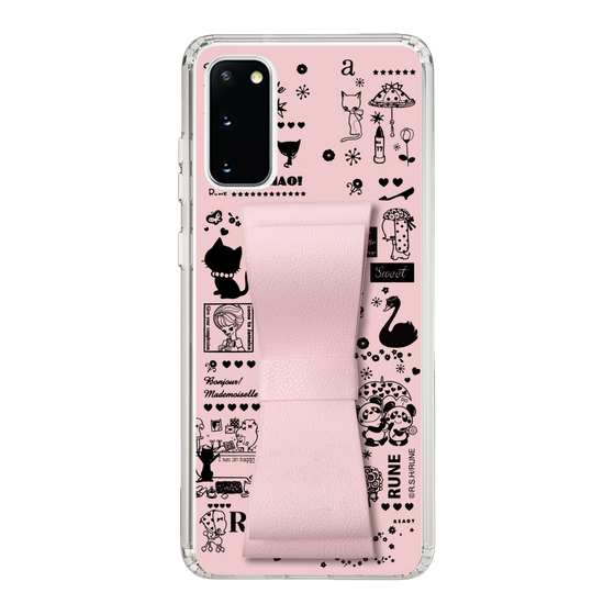 Slim Protection Case - STAND & RING RIBBON Sakura Pink［ Rune Naito - RUNE Girl Retro & Modern - Pink ］