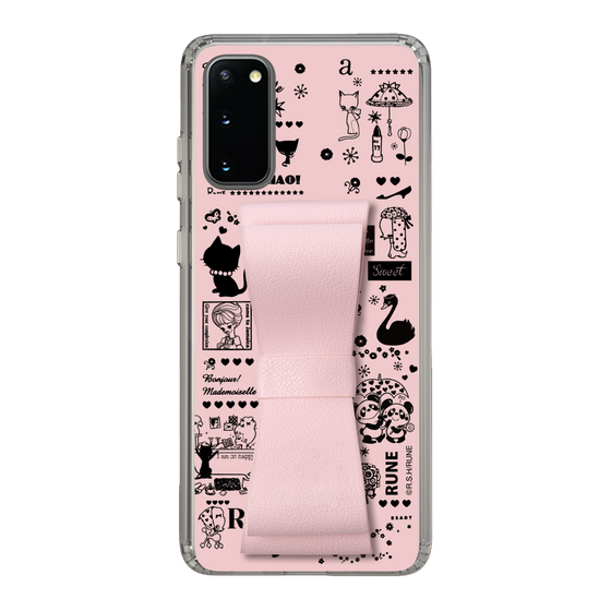Slim Protection Case - STAND & RING RIBBON Sakura Pink［ Rune Naito - RUNE Girl Retro & Modern - Pink ］