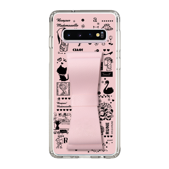 Slim Protection Case - STAND & RING RIBBON Sakura Pink［ Rune Naito - RUNE Girl Retro & Modern - Pink ］
