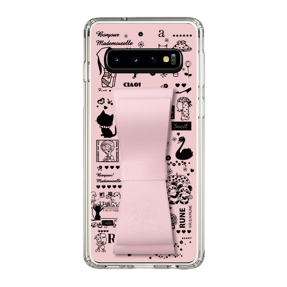 Slim Protection Case - STAND & RING RIBBON Sakura Pink［ Rune Naito - RUNE Girl Retro & Modern - Pink ］
