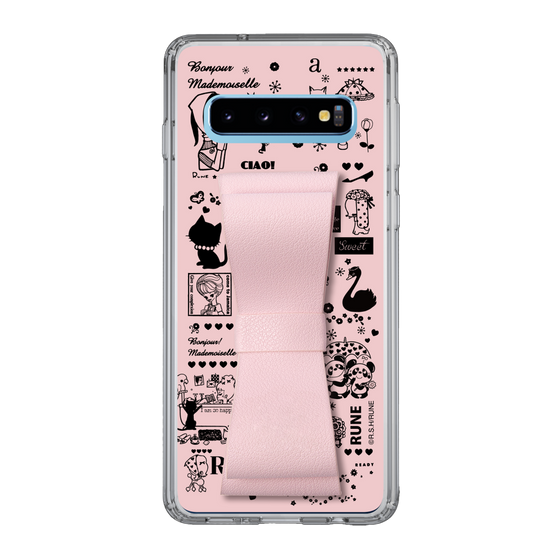 Slim Protection Case - STAND & RING RIBBON Sakura Pink［ Rune Naito - RUNE Girl Retro & Modern - Pink ］