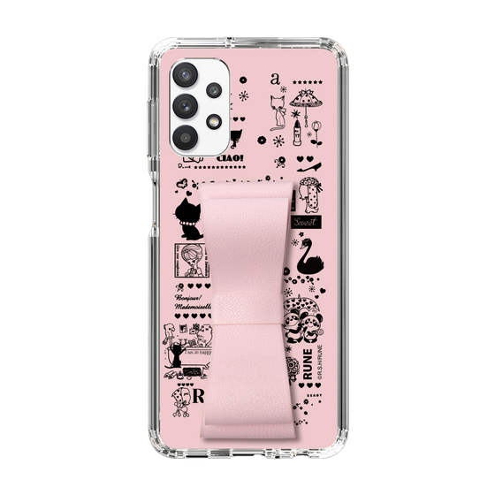 Slim Protection Case - STAND & RING RIBBON Sakura Pink［ Rune Naito - RUNE Girl Retro & Modern - Pink ］