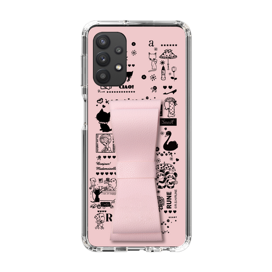 Slim Protection Case - STAND & RING RIBBON Sakura Pink［ Rune Naito - RUNE Girl Retro & Modern - Pink ］