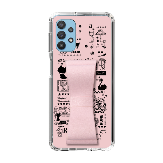 Slim Protection Case - STAND & RING RIBBON Sakura Pink［ Rune Naito - RUNE Girl Retro & Modern - Pink ］